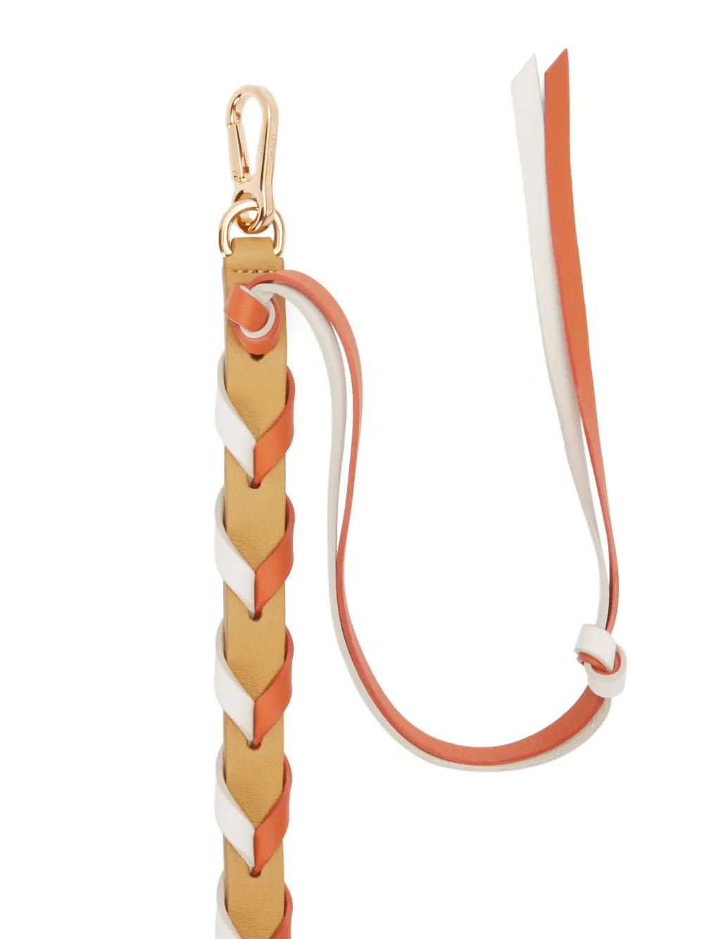 Loewe Braided-leather Bag Strap In Orange