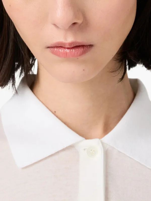 【MiuMiu】リブ付きジャージーミニドレス Miu Miu リブジャージーミニドレス | ホワイト | FARFETCH JP