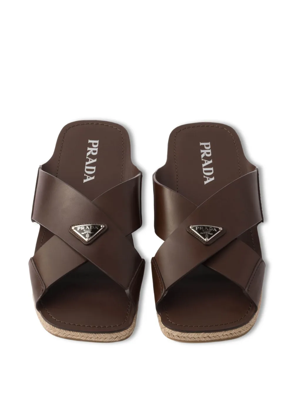 Prada cross-strap sandals Brown