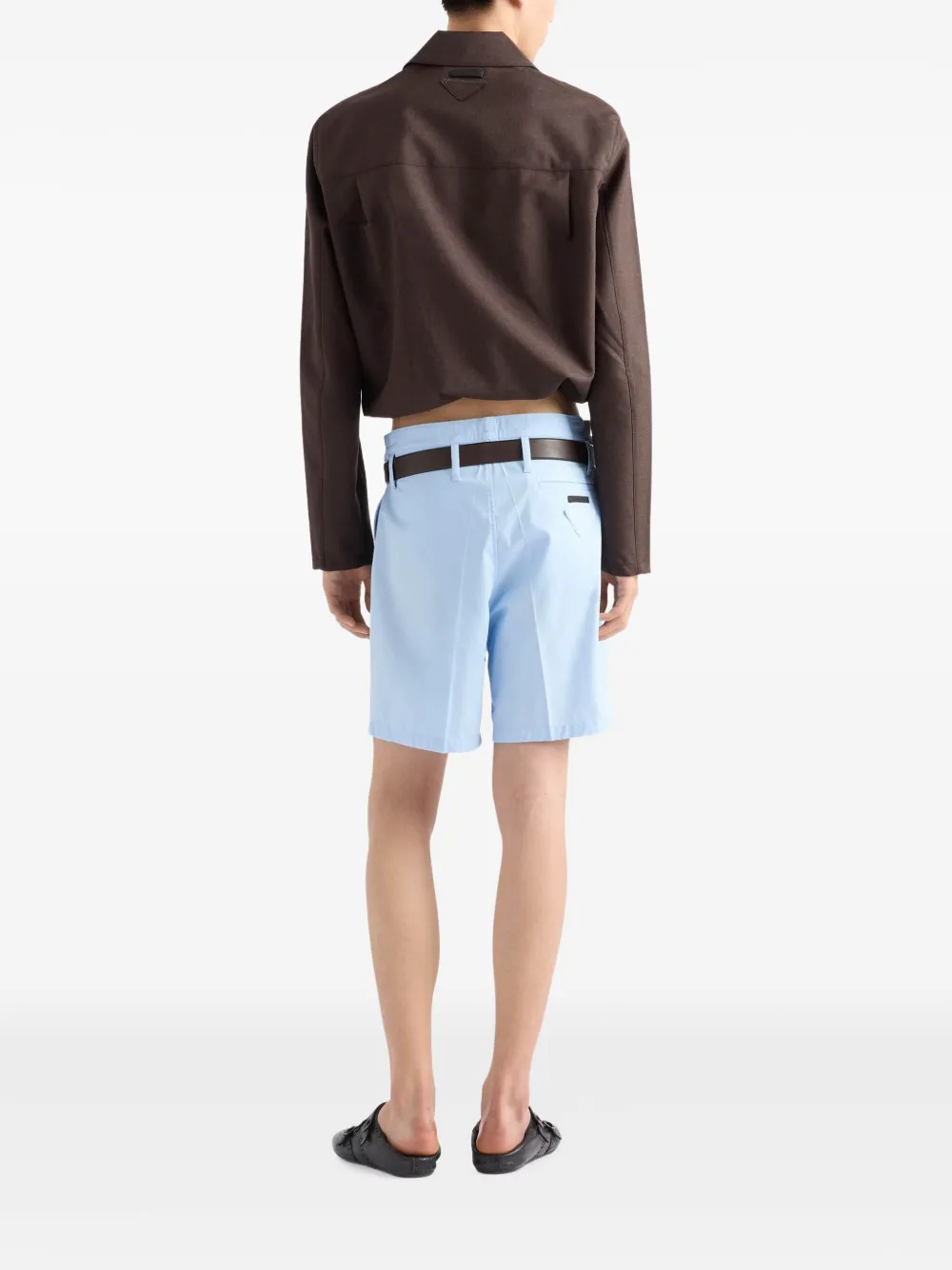 Prada Popeline shorts Blauw