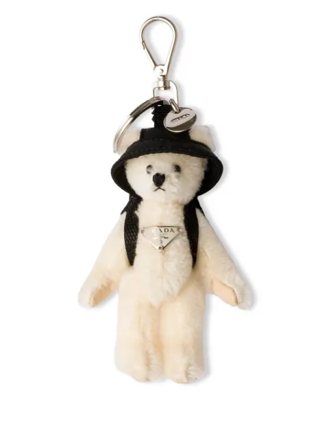 Prada teddy bear keychain charm