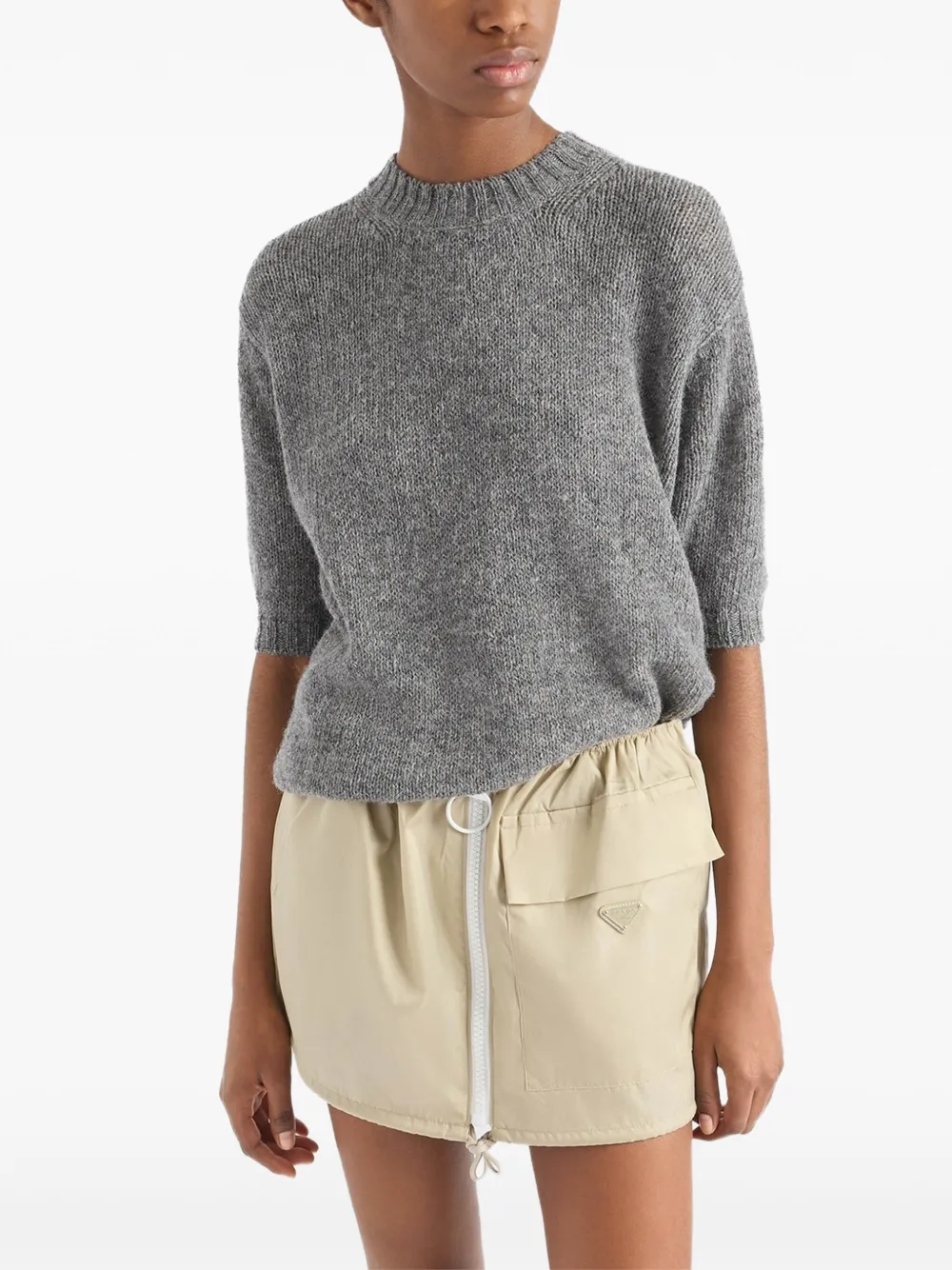 Prada Re-nylon Drawstring Mini Skirt