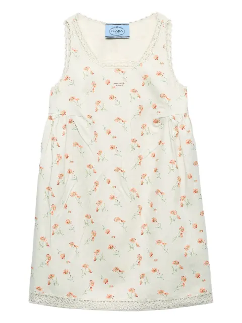 Prada robe en lin à fleurs