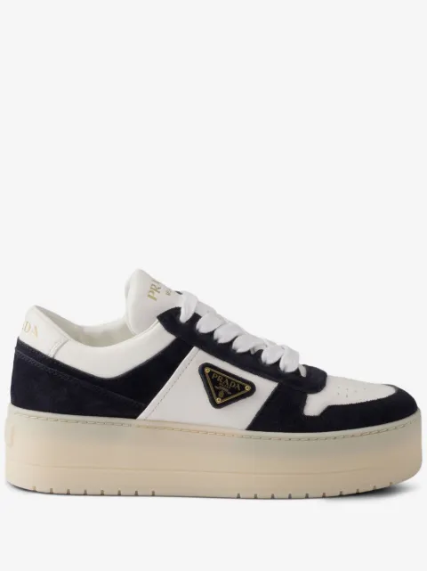 Prada Downtown bold nappa leather and suede sneakers