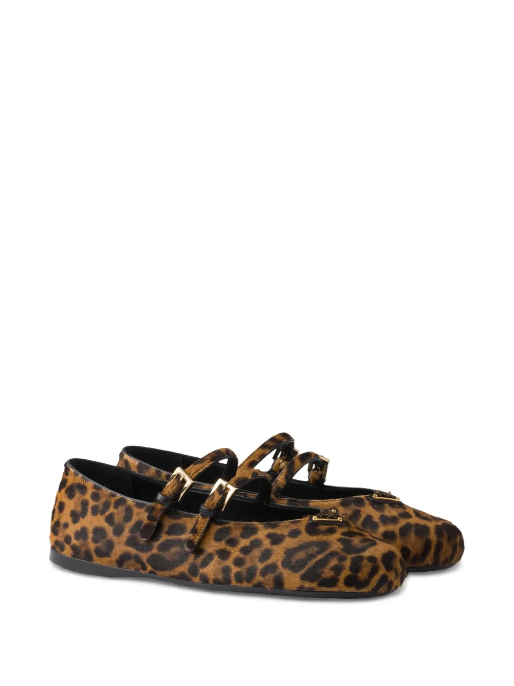 Prada Ballerina's met luipaardprint Bruin