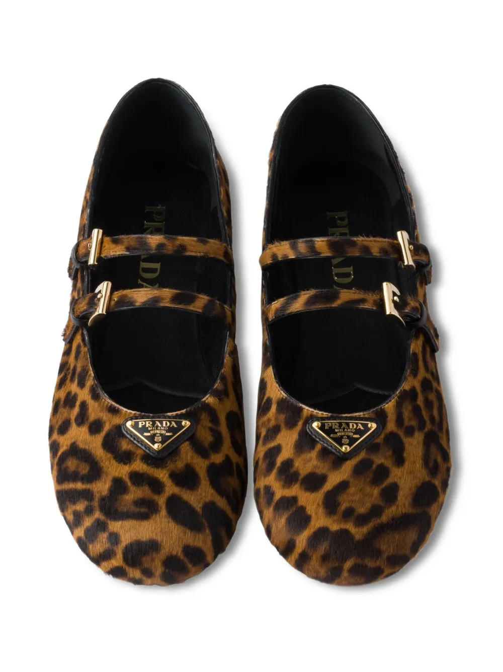 Prada Ballerina's met luipaardprint Bruin