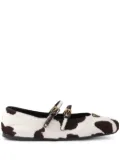 Prada cow-print ballet flats - White