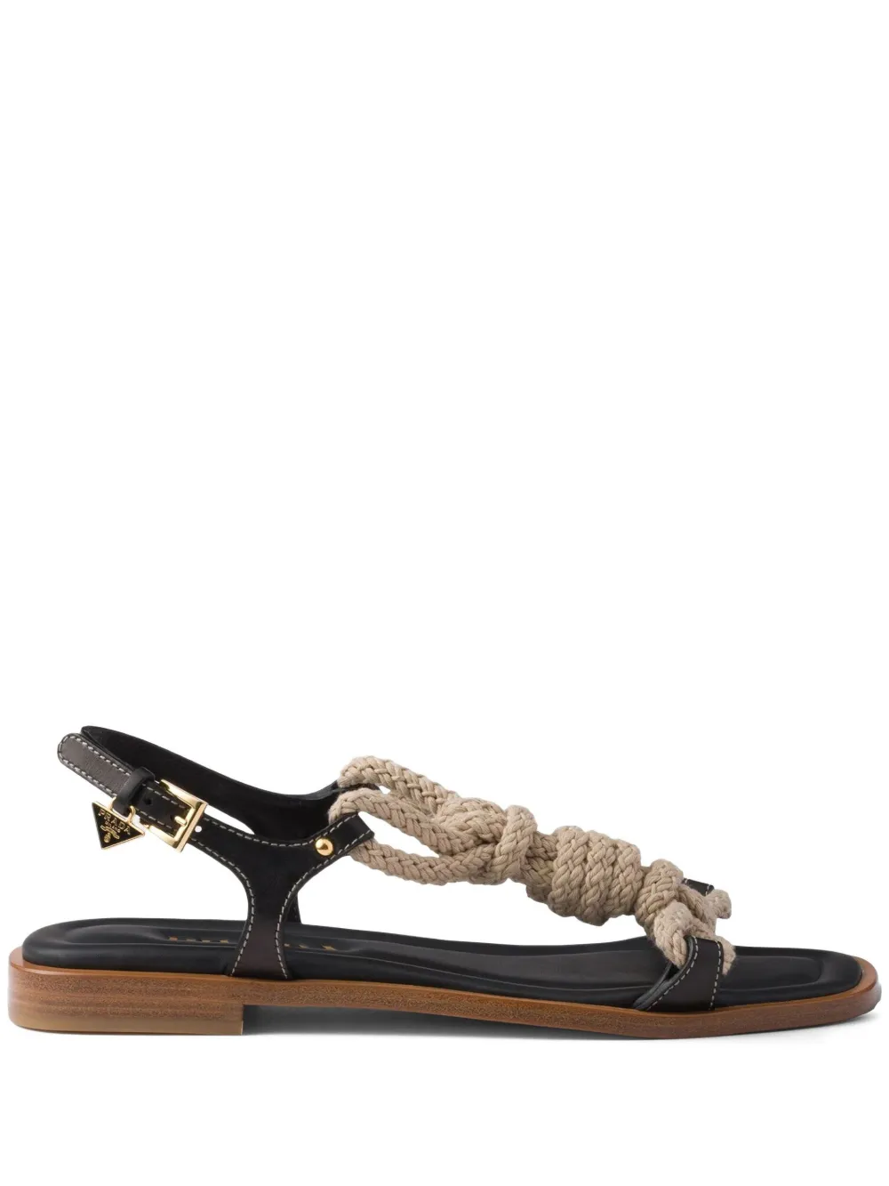 Prada knotted rope-detail sandals Black