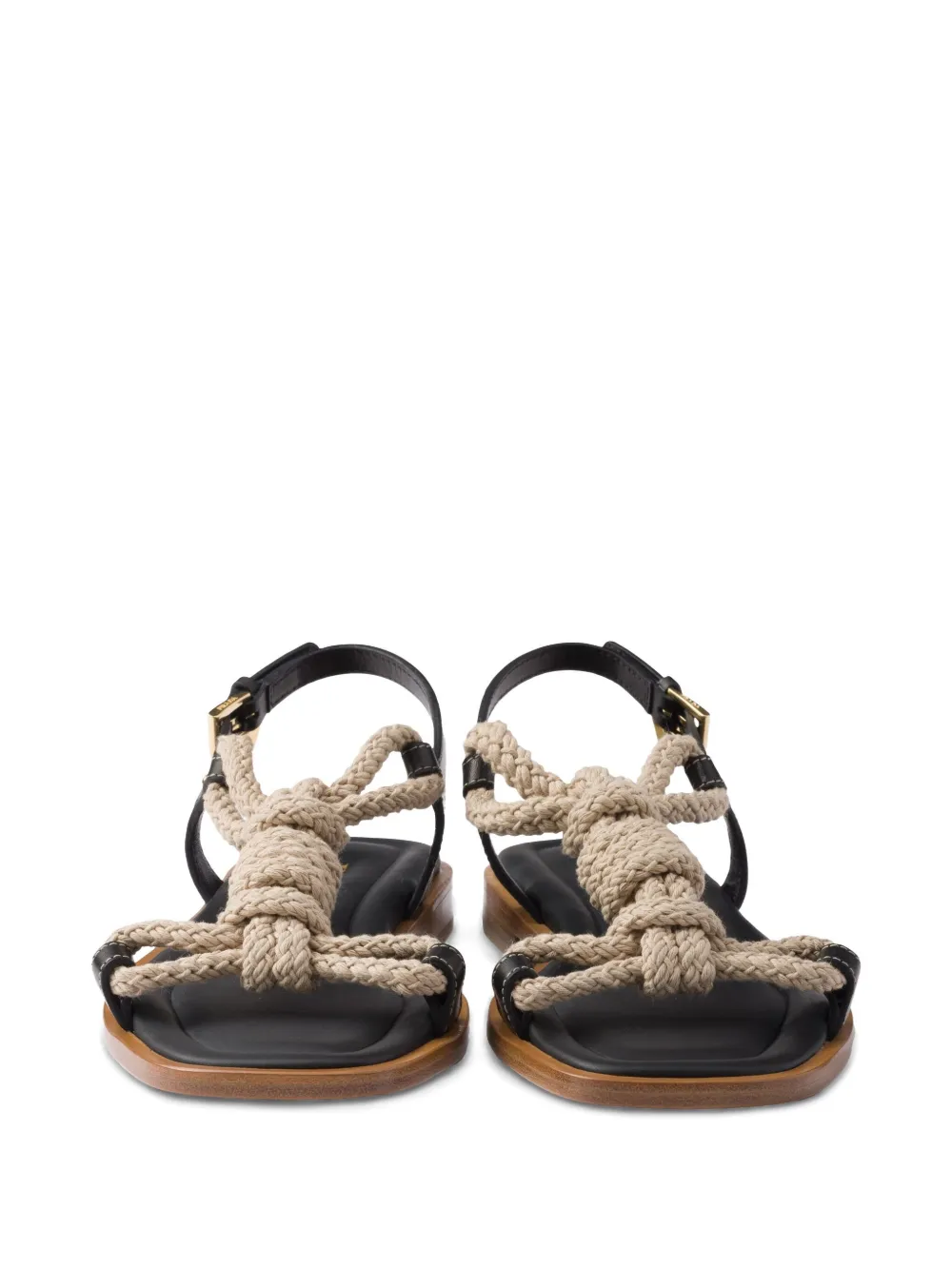 Prada knotted rope-detail sandals Black