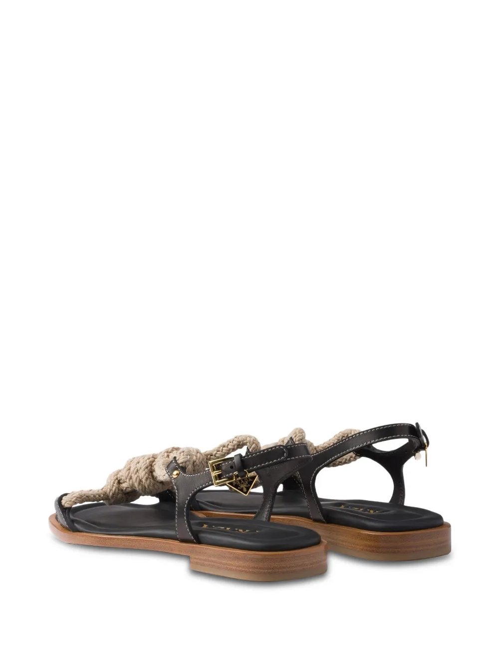 Prada knotted rope-detail sandals Black