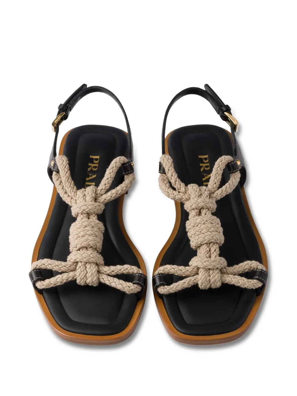 Prada knotted rope-detail sandals Black