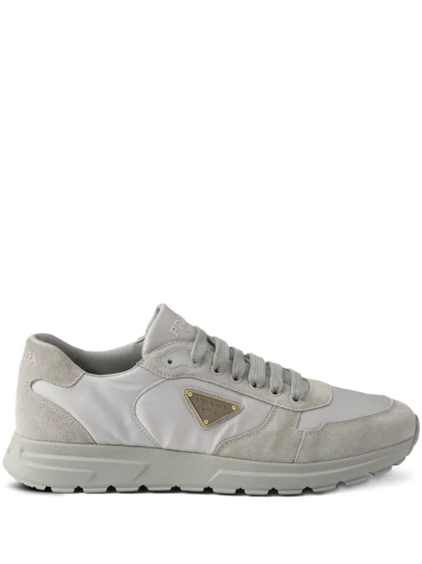 ◆PRADA◆ Prax 2.0 レースアップ スニーカー グレー Cloudy Gray Prax 2.0 Re-Nylon and suede sneakers | PRADA