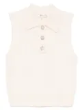 FRAME cable polo vest - White