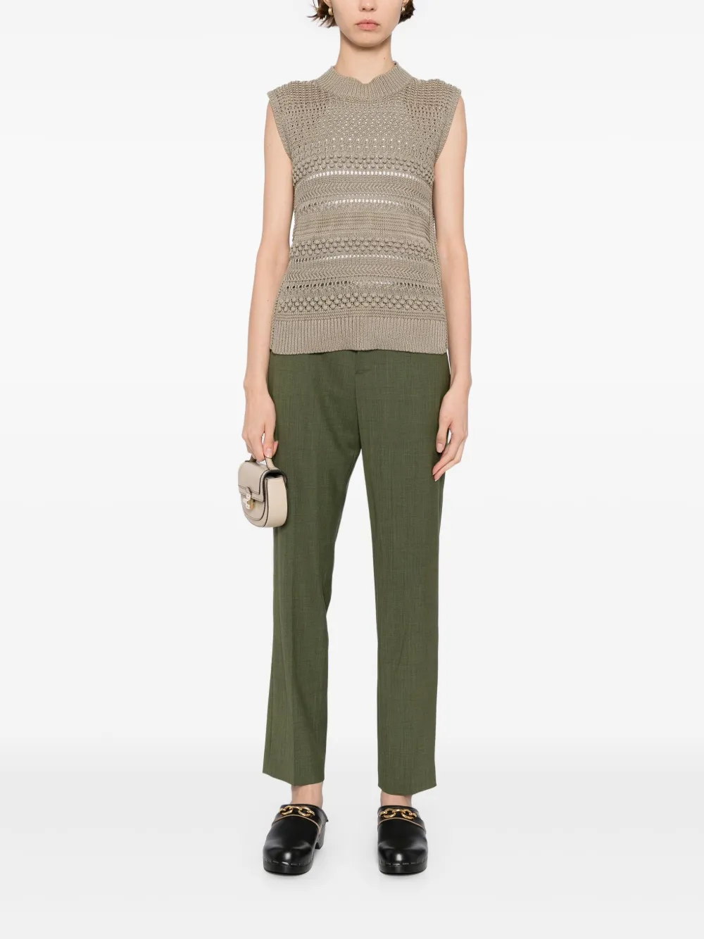 Shop Fabiana Filippi Cotton Vest In Brown