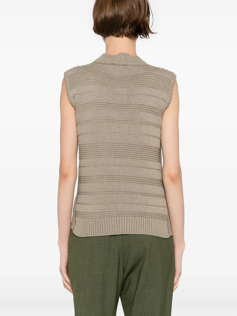 Shop Fabiana Filippi Cotton Vest In Brown