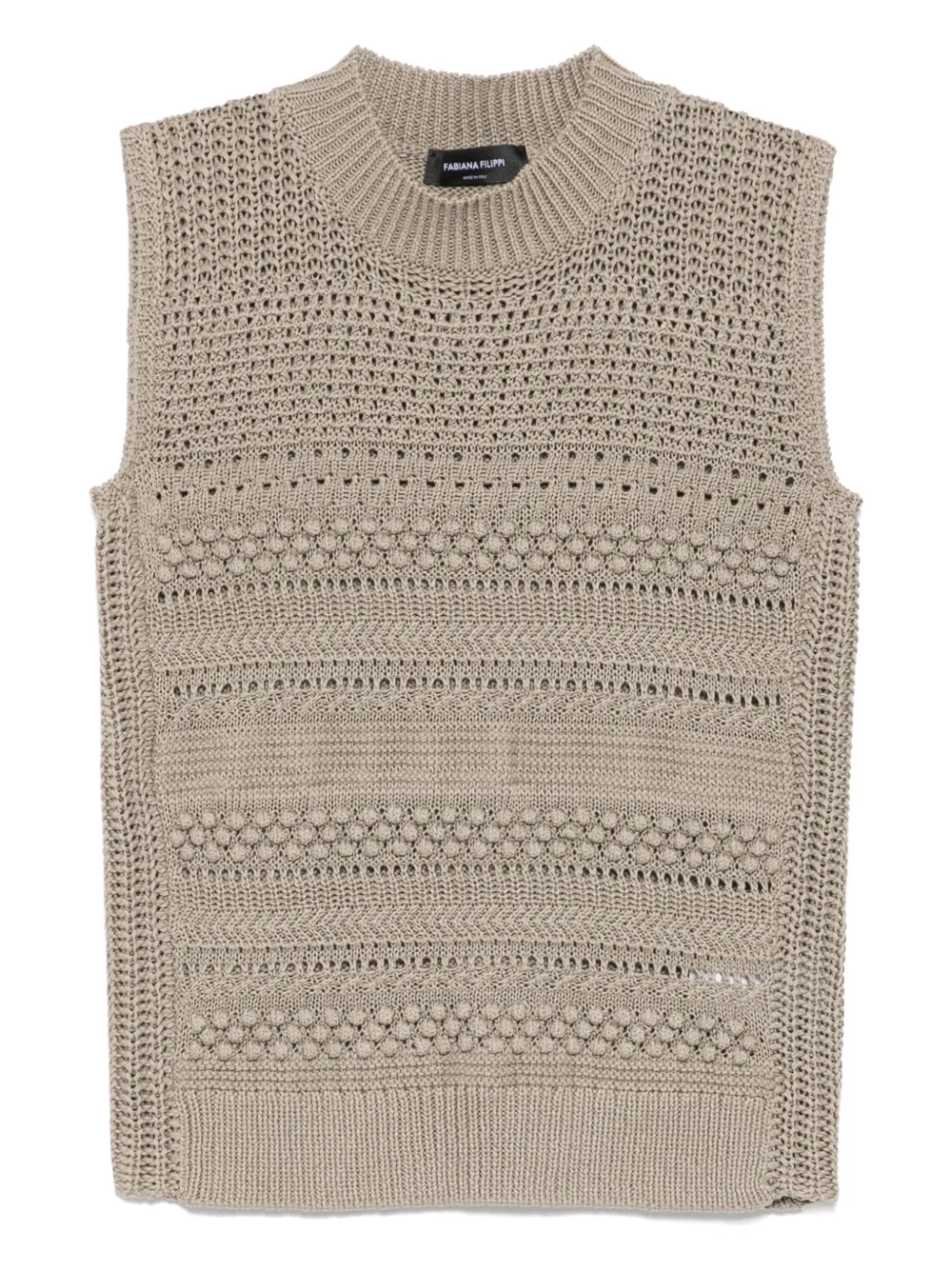 Shop Fabiana Filippi Cotton Vest In Brown