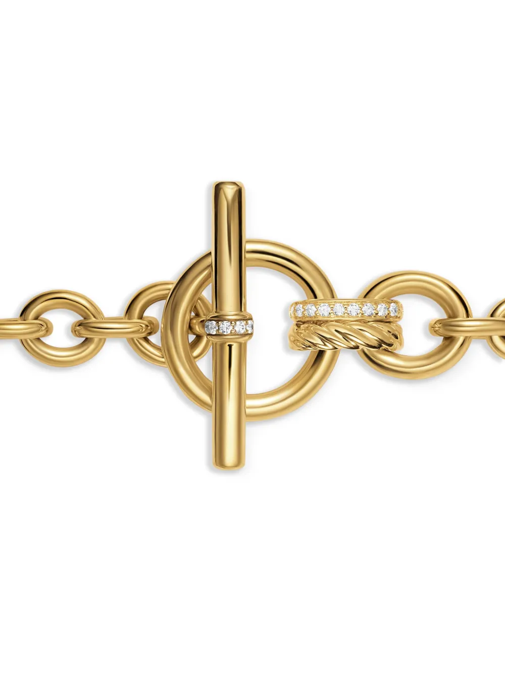 David Yurman 18kt Dy Mercer ® Petite Toggle Chain Gelbgoldhalskette Mit Diamant