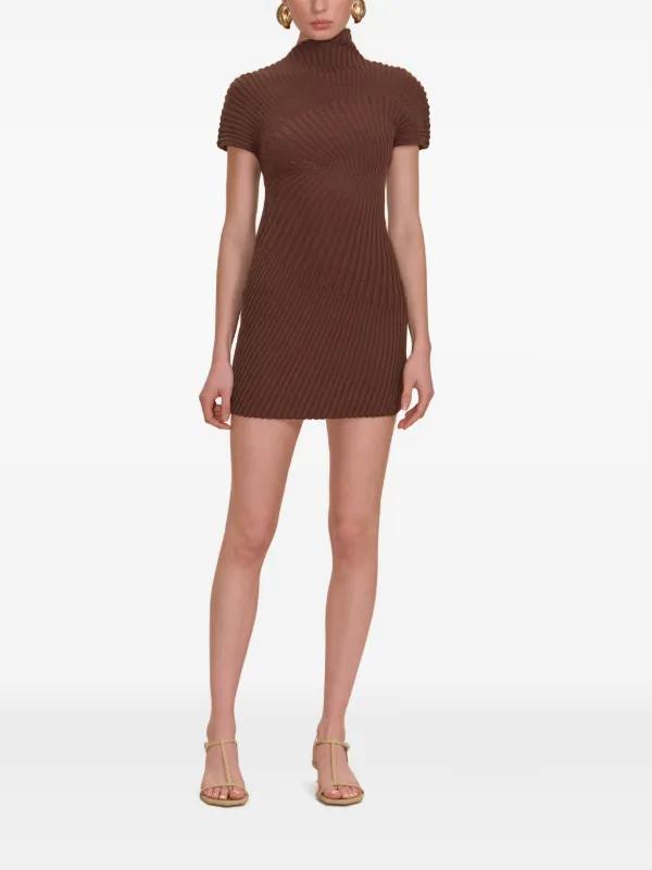 cult gaia dress brown CRISTOS KNIT DRESS