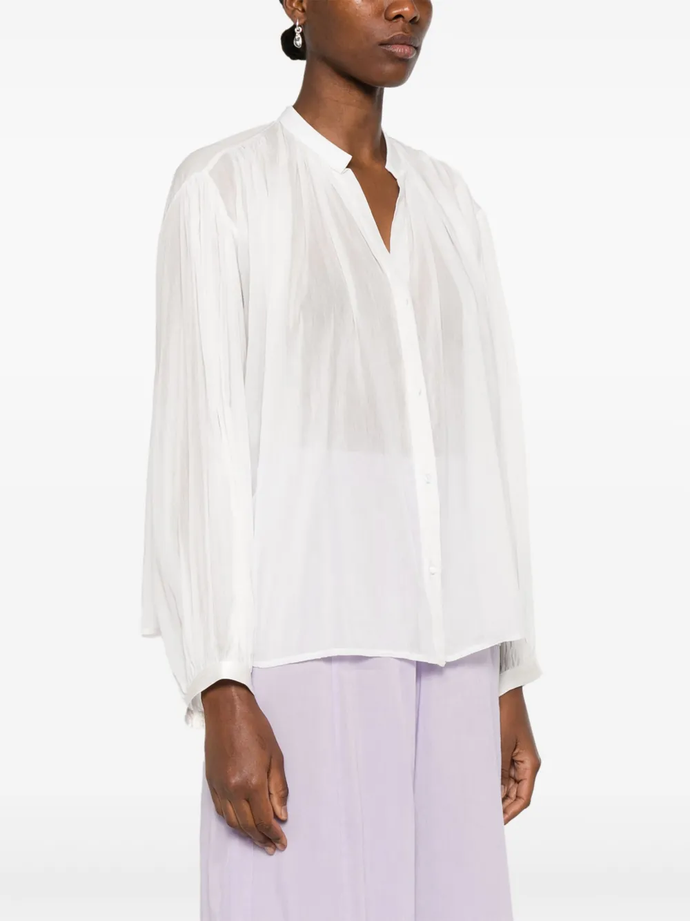 Forte Semi-doorzichtig blouse Wit