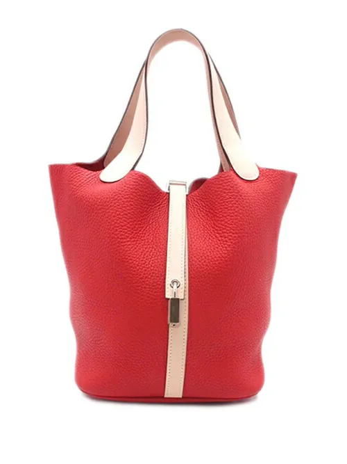 Sac à main bicolore Lock 22 en cuir Clémence et Picotin (2016) - Hermès Pre-Owned - Modalova