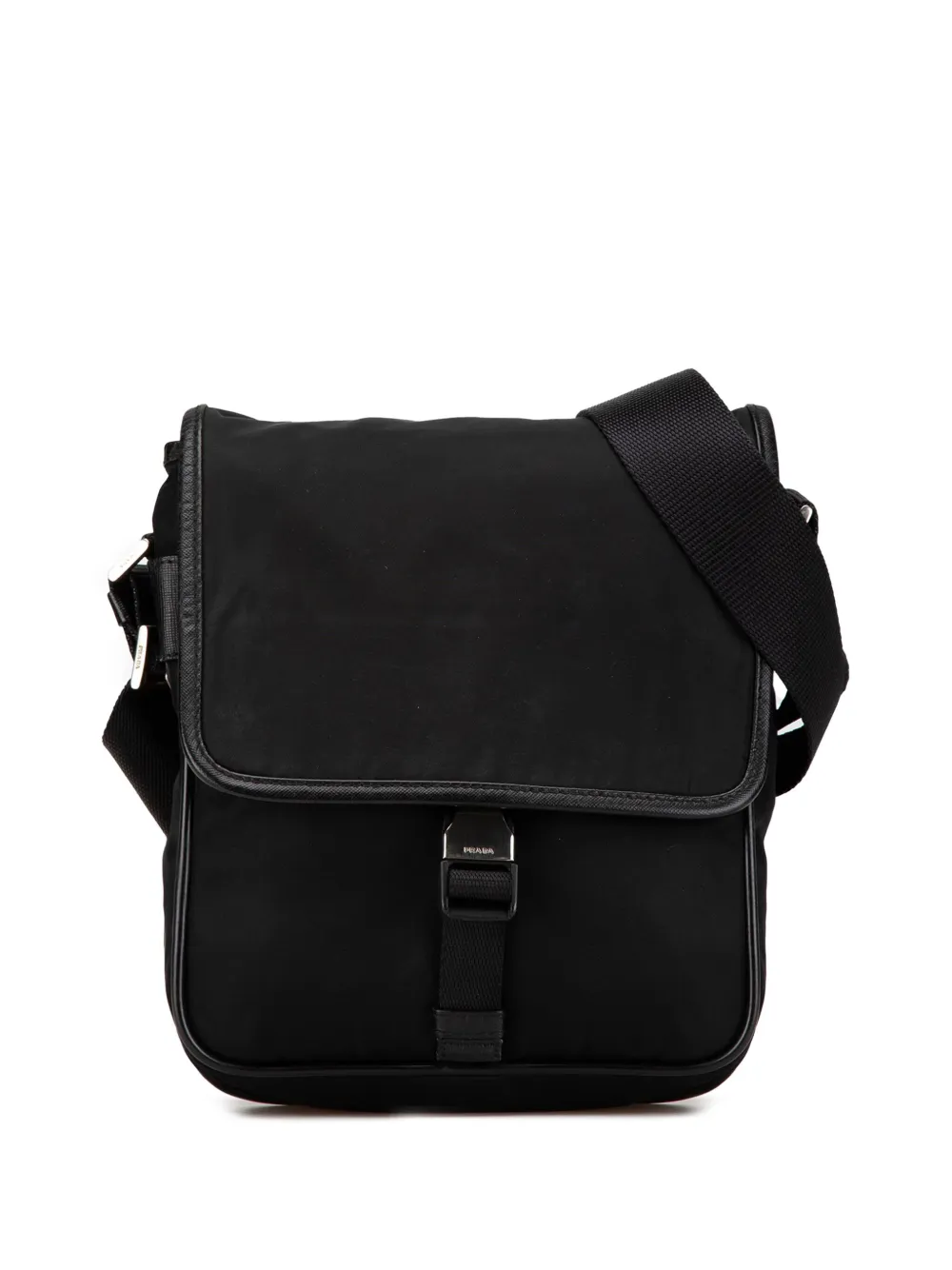 Prada Pre-Owned 2013-2024 Tessuto Buckle Messenger Bag crossbody bag | Black | Image 1