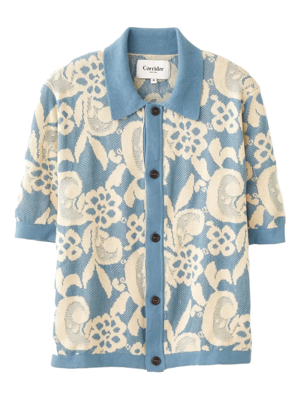 Corridor floral-jacquard button-up shirt | Blue | Image 1