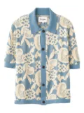 Corridor floral-jacquard button-up shirt - Blue