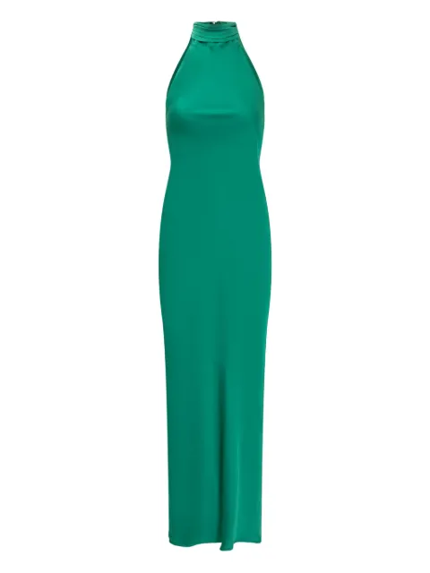 ACTUALEE halterneck slit-detail maxi dress