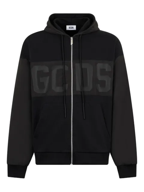 GCDS logo zip-fastening hoodie