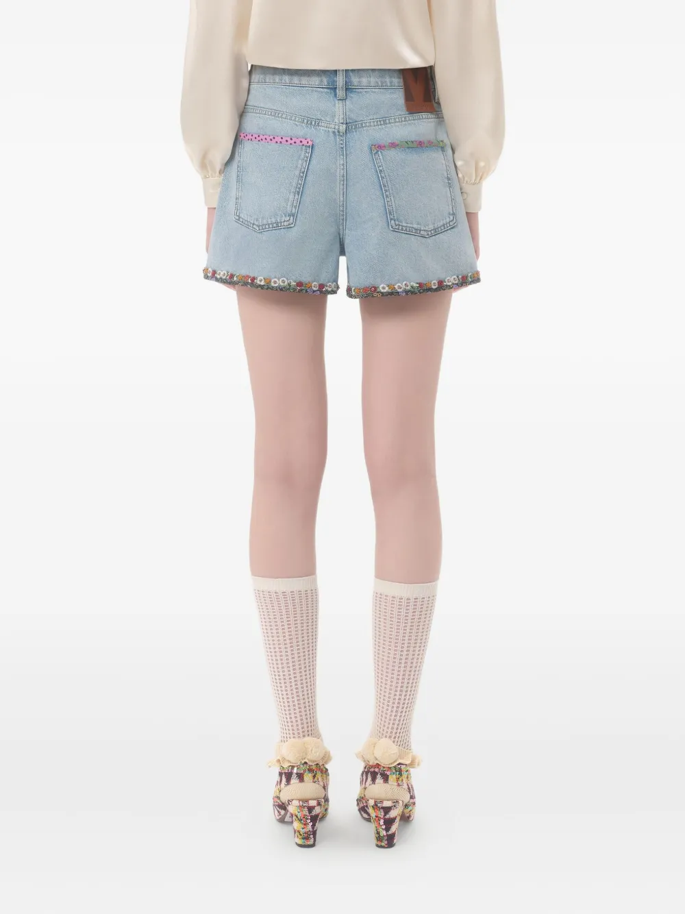 Valentino Cotton Shorts In Blue
