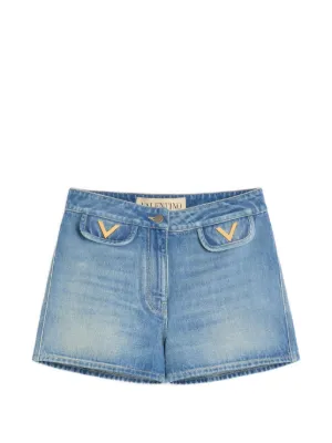 Balenciaga logo-print Denim Mini Skirt | Blue | FARFETCH