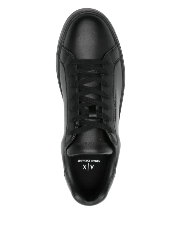 アルマーニエクスチェンジ ブラックレザースニーカー Armani Exchange レザースニーカー | ブラック | FARFETCH JP