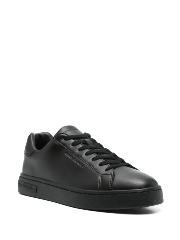 Armani Exchange Leather Sneakers | Black | FARFETCH