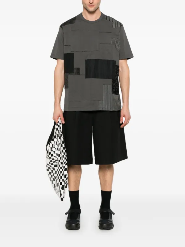 ジュンヤワタナベ  14AW  JN-T006 AD2014異素材パッチワークTシャツ レディース S Junya Watanabe MAN パッチワーク Tシャツ | グレー | FARFETCH JP