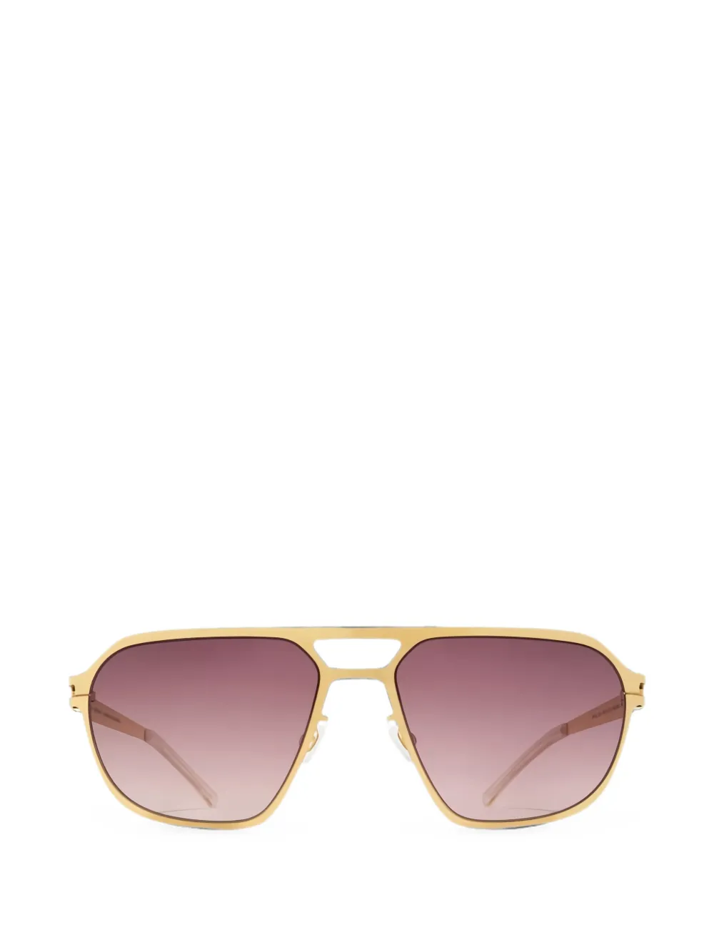 Mykita Sinclair zonnebril met geometrisch montuur van glanzend goud