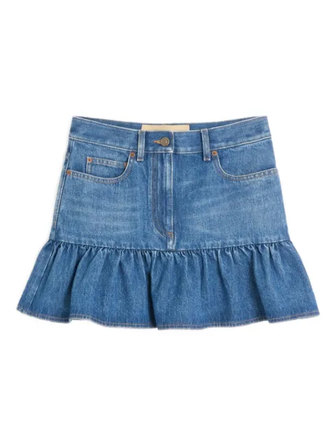 Valentino Garavani ruffled denim mini skirt
