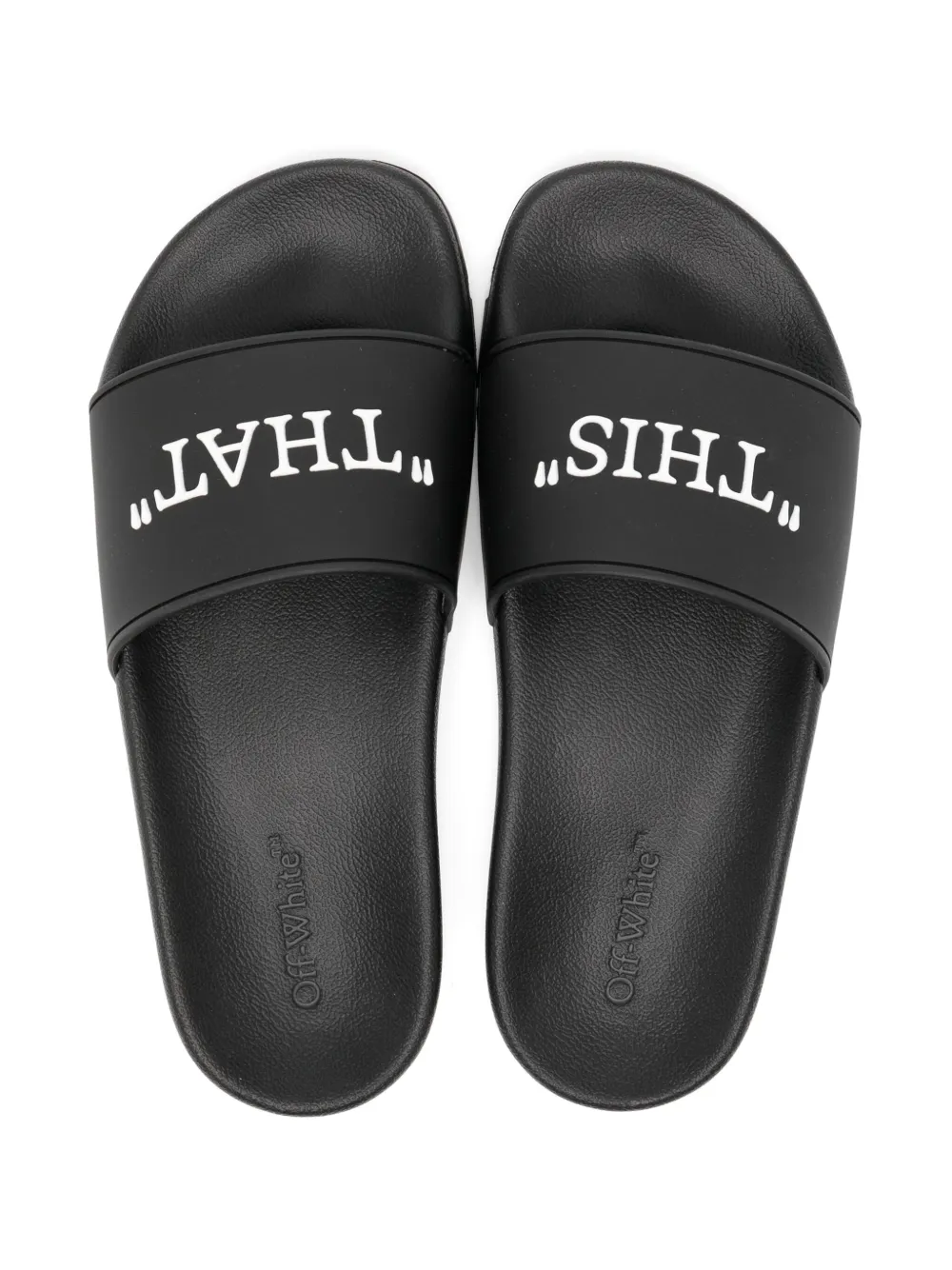 Off-White Teenslippers met grafische print Zwart