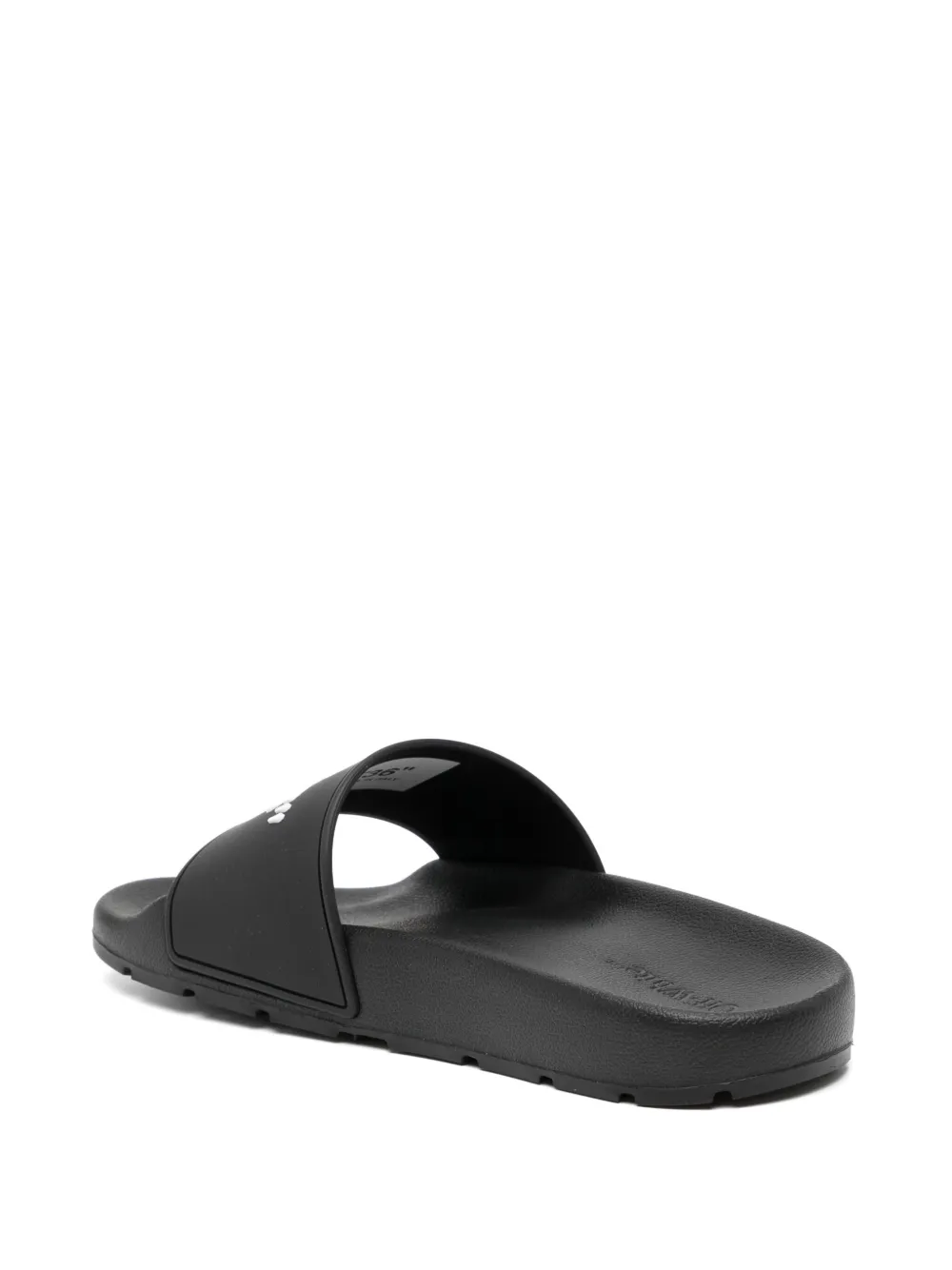 Off-White Teenslippers met grafische print Zwart