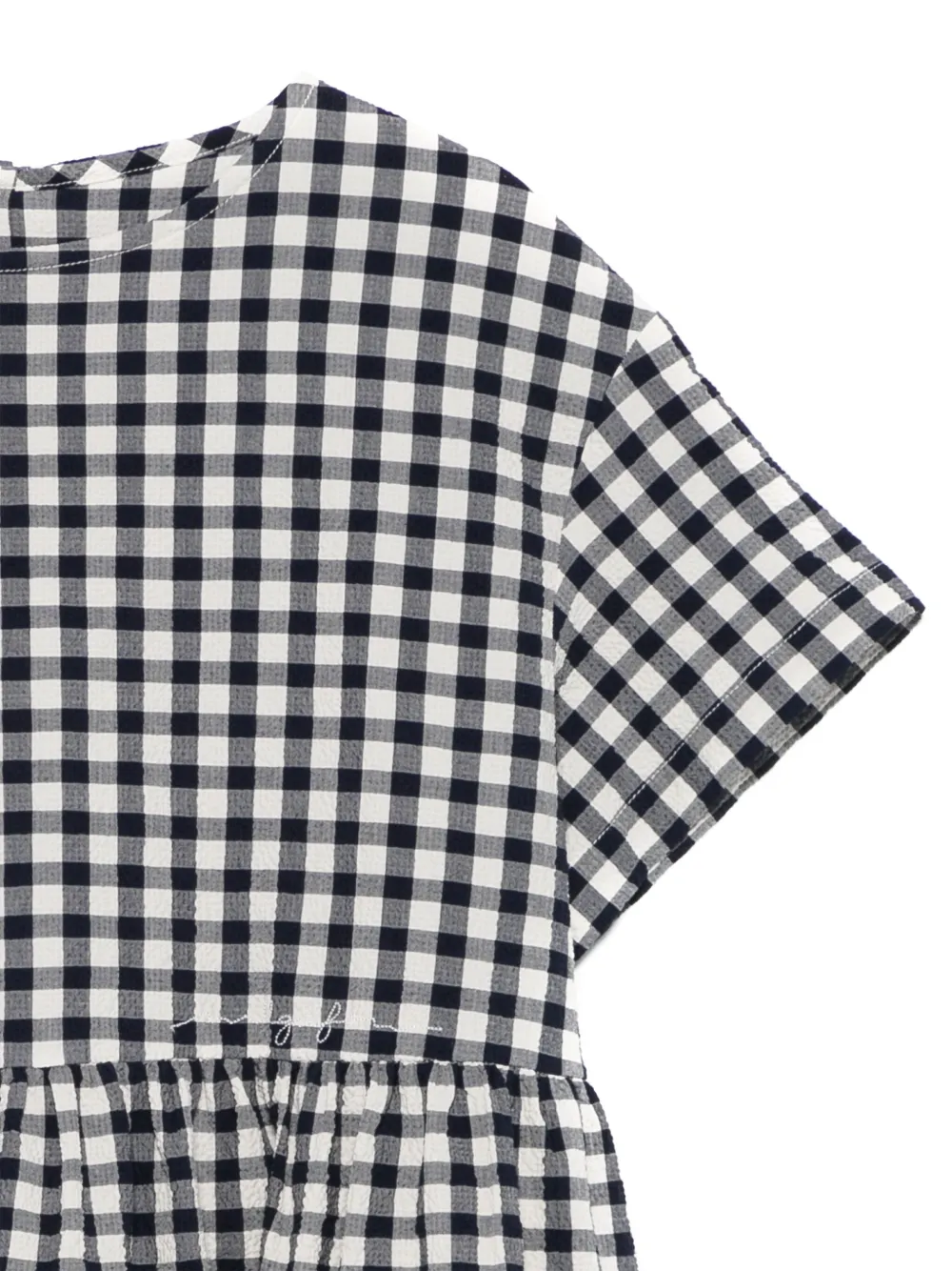 Il Gufo Jurk met gingham ruit Blauw