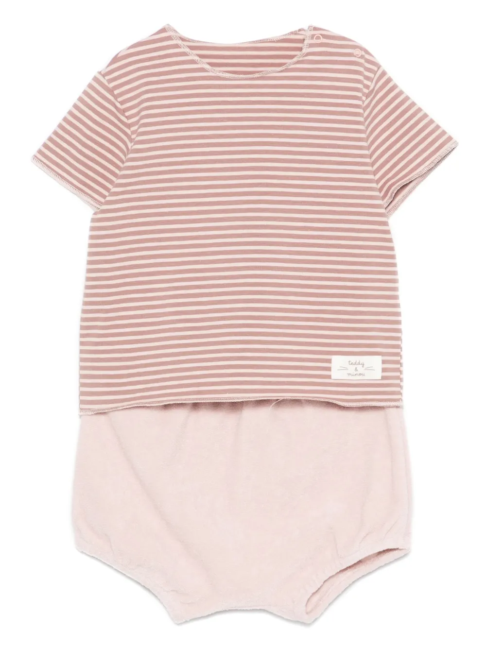 TEDDY & MINOU striped shorts set | Pink | Image 1