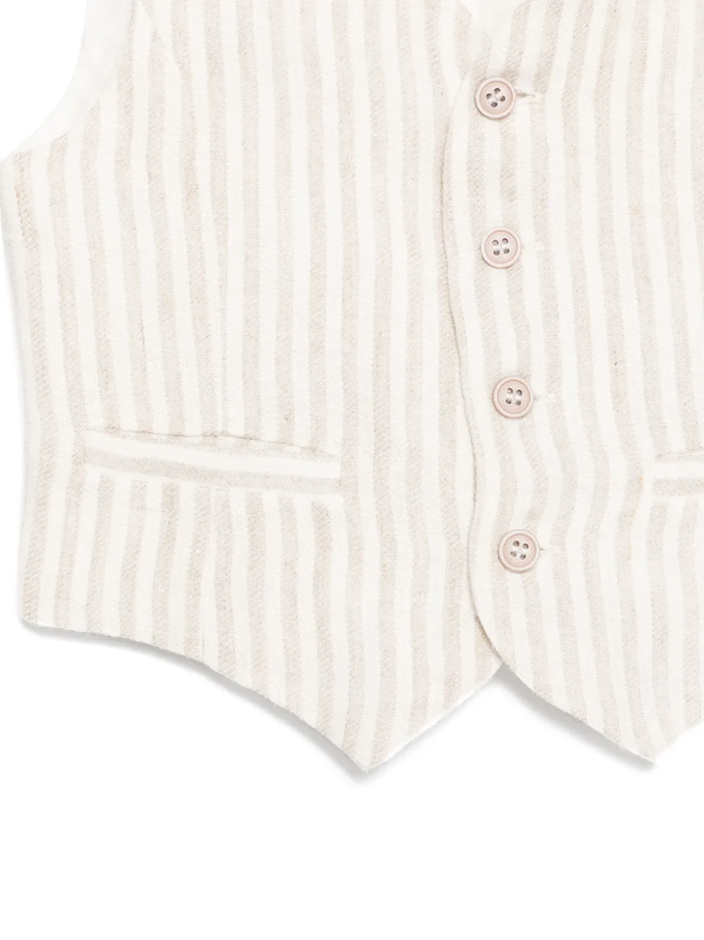 Il Gufo Gestreept linnen gilet Beige