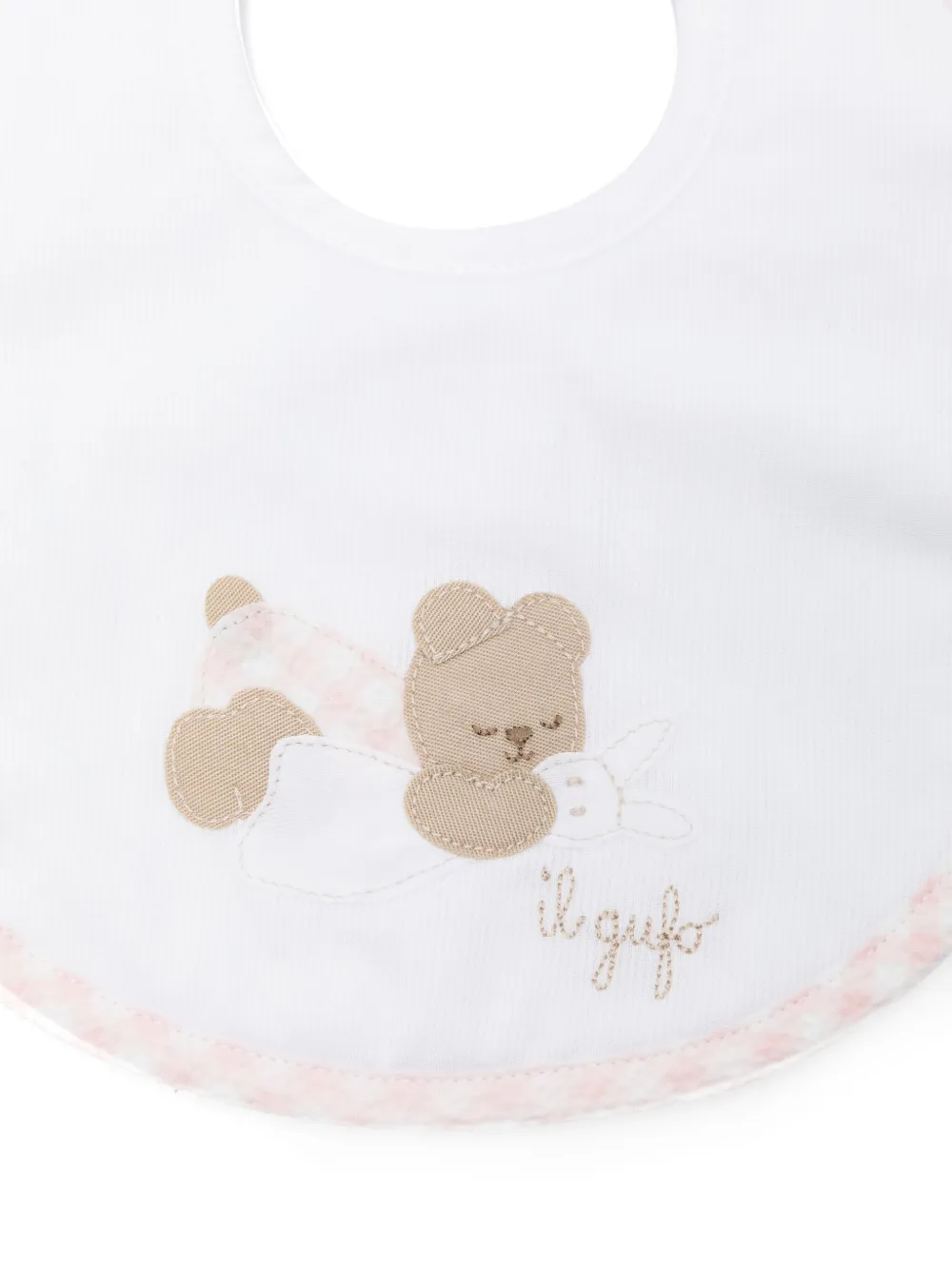 Il Gufo teddy bear-embroidered bib | Image 2