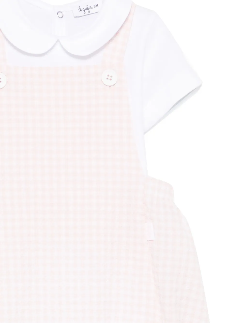 IL GUFO GINGHAM-CHECK DUNGAREES SET