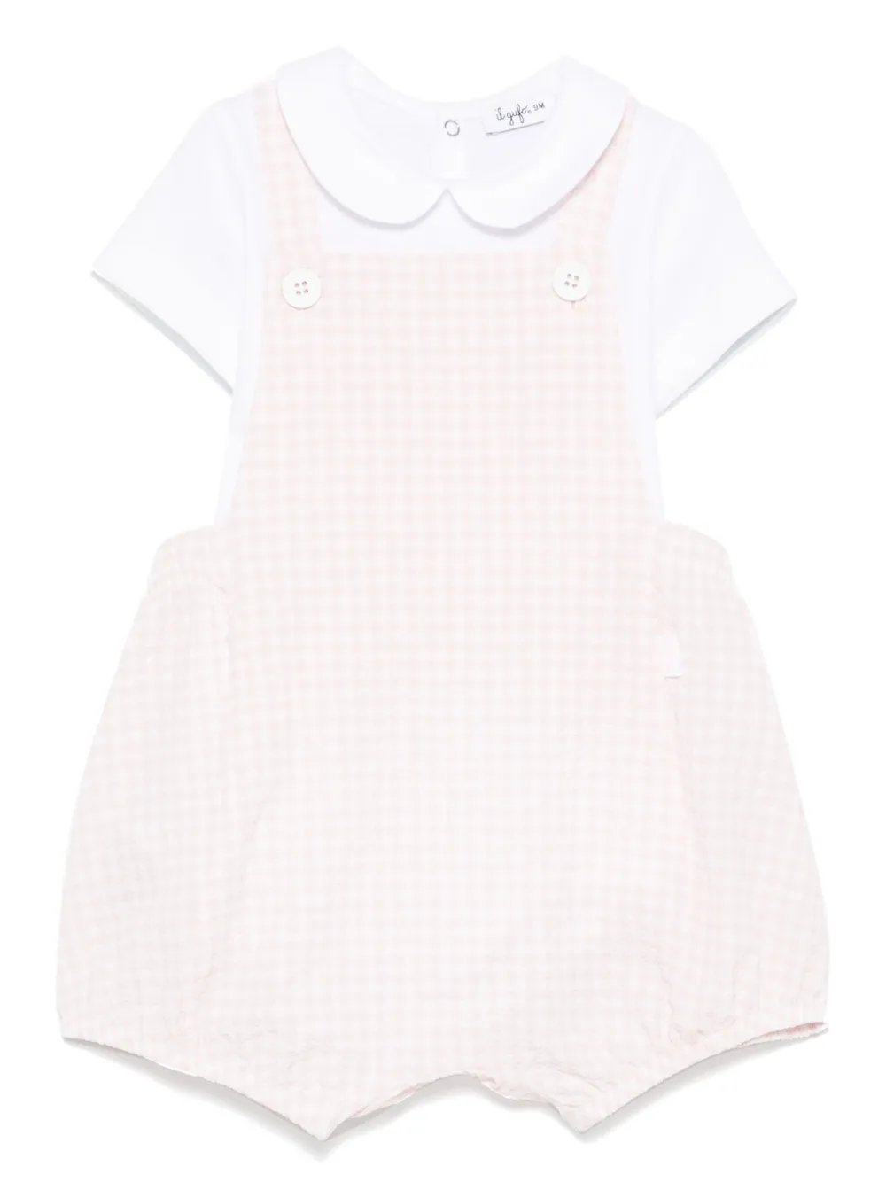 Il Gufo gingham-check dungarees set | White | Image 1