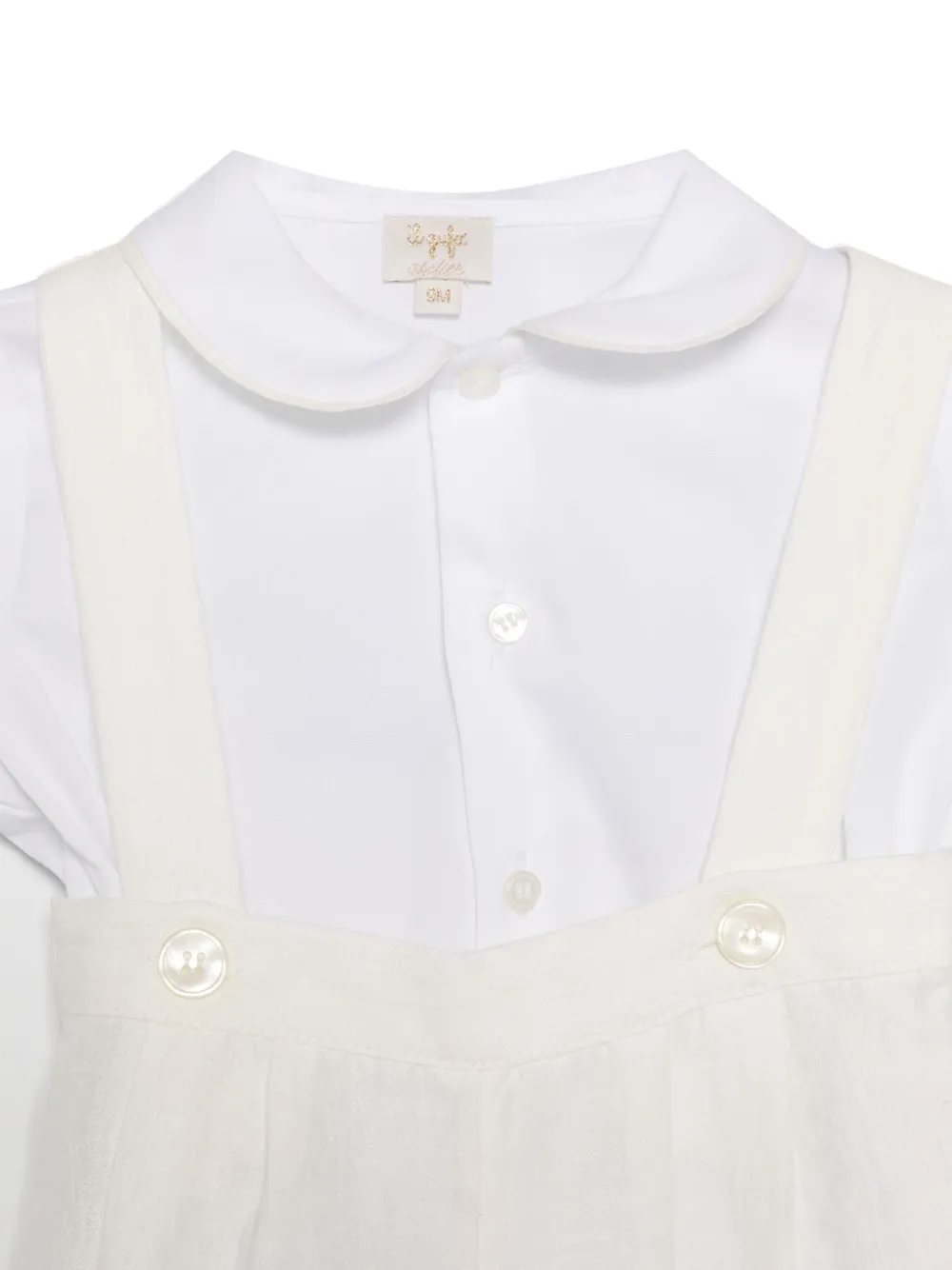 Il Gufo Broek en top met ronde kraag Wit