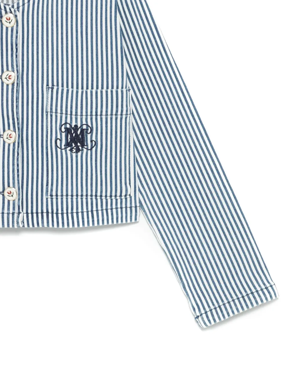 Shop Max & Co Striped Denim Jacket In Blue