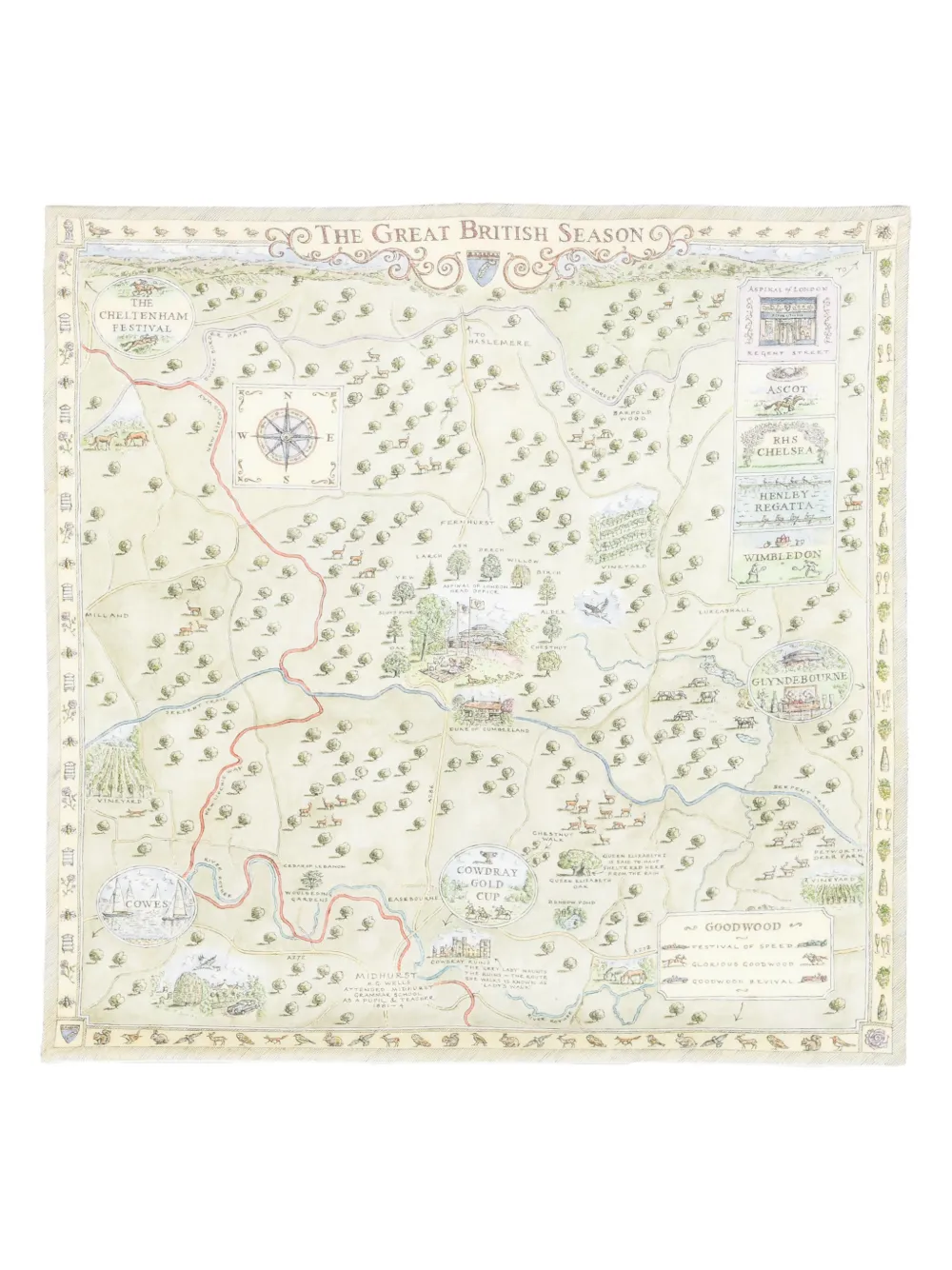 Aspinal Of London mascada de seda Great British | verde | Image 1
