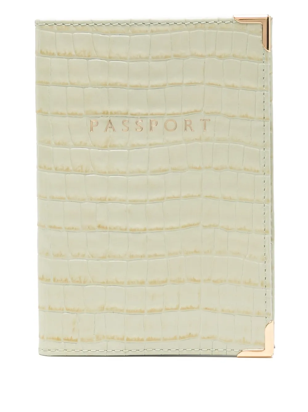Aspinal Of London leather passport cover Groen