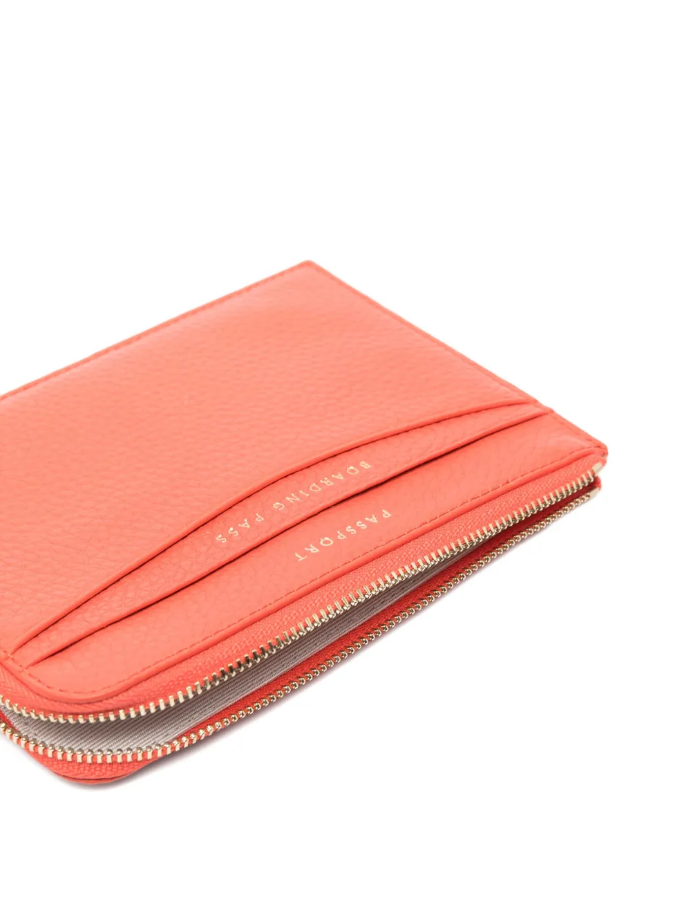 Aspinal Of London zipped pebble leather wallet Rood