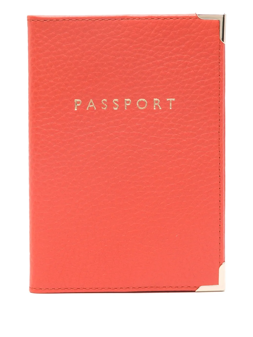 Aspinal Of London ribbon pebble passport cover Rood